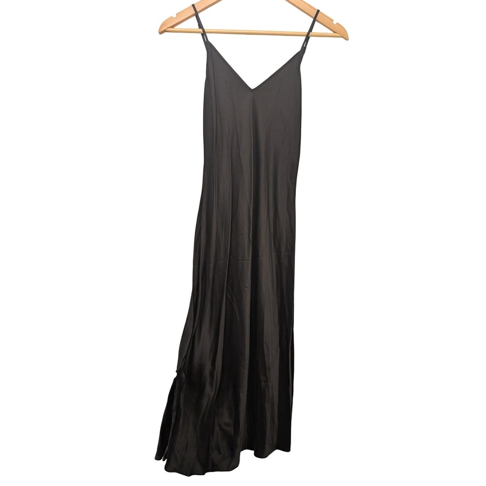 Quince 100% Washable Silk Slip Dress Midi V-Neck XS Capsule Minimalist Basic